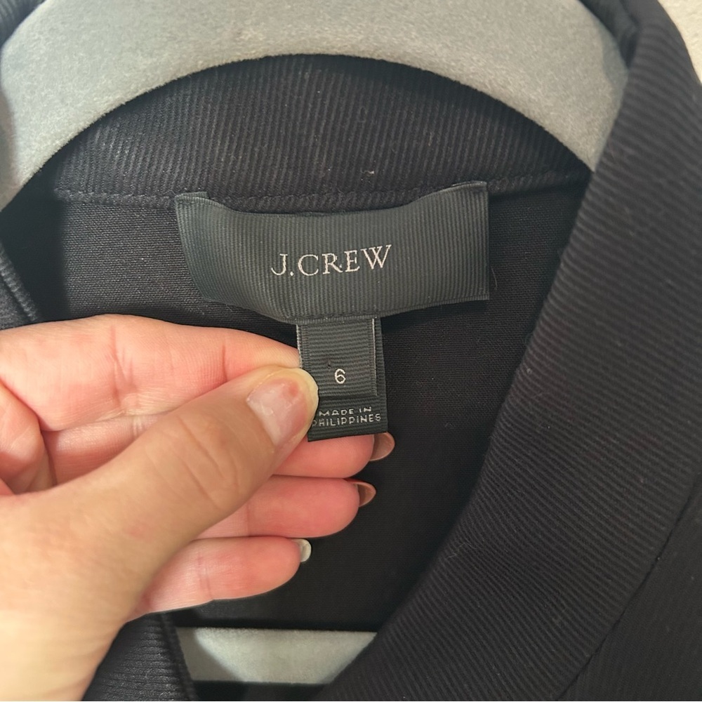J Crew Tipped Twill Jacket in Black Navy Size 6 - Picture 4 of 7
